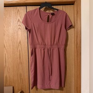 32 Cool Athletic Pink Short Sleeve Drawstring Mini Dress